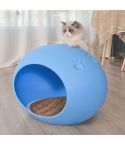 YES4PETS Medium Cave Cat Kitten Box Igloo Cat Bed House Dog Puppy House-Blue
