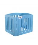 YES4PETS 4 Panel Plastic Pet Pen Pet Foldable Fence Dog Fence Enclosure With Gate Blue