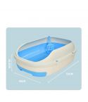 YES4PETS Medium Portable Cat Toilet Litter Box Tray with Scoop and Grid Tray-Blue