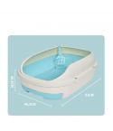 YES4PETS Medium Portable Cat Toilet Litter Box Tray with Scoop and Grid Tray-Blue Green