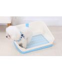YES4PETS Medium Portable Dog Potty Training Tray Pet Puppy Toilet Trays Loo Pad Mat With Wall Blue