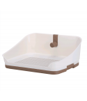 YES4PETS Medium Portable Dog Potty Training Tray Pet Puppy Toilet Trays Loo Pad Mat With Wall Brown