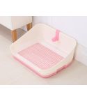 YES4PETS Medium Portable Dog Potty Training Tray Pet Puppy Toilet Trays Loo Pad Mat With Wall Pink