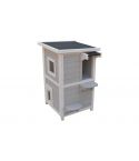 YES4PETS 2 Story Cat Shelter Condo with Escape Door Rainproof Kitty House