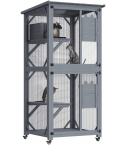 YES4PETS Pet Cat Bird Shelter Condo with Escape Door Wooden Kitten Cage House