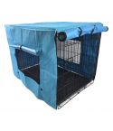 YES4PETS 24' Portable Foldable Dog Cat Rabbit Collapsible Crate Pet Cage with Blue Cover