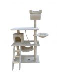 YES4PETS 140 cm Cat Scratching Post Tree W ladder & Hammock-Beige