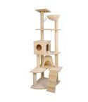 YES4PETS 193cm Cat Scratching Tree Post Sisal Pole Scratching Post Scratcher Tower Condo Beige