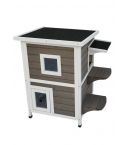 YES4PETS 2 Story Cat Shelter Condo with Escape Door Rainproof Kitty House