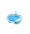 YES4PETS Small Portable Cat Rabbit Toilet Litter Box Tray with Scoop Blue