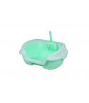 YES4PETS Small Portable Cat Kitten Rabbit Toilet Litter Box Tray with Scoop Green