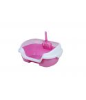 YES4PETS Small Portable Cat Kitten Rabbit Toilet Litter Box Tray with Scoop Pink