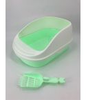 YES4PETS Large Portable Cat Toilet Litter Box Tray House with Scoop Green