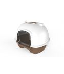 YES4PETS Cat Toilet Litter Box  Portable Hooded Tray House with Handle and Scoop Brown