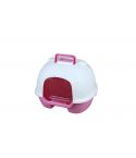 YES4PETS Portable Hooded Cat Toilet Litter Box Tray House with Handle, Scoop and Charcoal Filter Pink