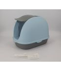 YES4PETS Portable Hooded Cat Toilet Litter Box Tray House with Handle and Scoop Blue