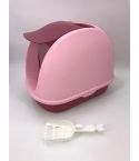 YES4PETS Portable Hooded Cat Toilet Litter Box Tray House with Handle and Scoop Pink