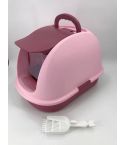 YES4PETS XL Portable Hooded Cat Toilet Litter Box Tray House with Charcoal Filter and Scoop Pink