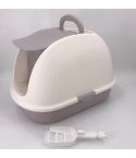 YES4PETS XL Portable Hooded Cat Toilet Litter Box Tray House w Charcoal Filter and Scoop White