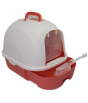 YES4PETS Large Hooded Cat Toilet Litter Box Tray House With Drawer and Scoop Red