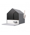 YES4PETS L Portable Hooded Cat Toilet Litter Box Tray House with Drawer and Scoop-Grey