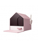 YES4PETS L Portable Hooded Cat Toilet Litter Box Tray House with Drawer and Scoop-Pink