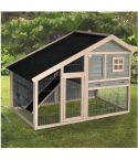 YES4PETS Grey Chicken Coop Rabbit Hutch Ferret Cage Hen Chook House