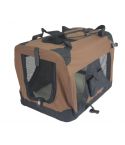 YES4PETS Medium Portable Foldable Dog Cat Puppy Soft Crate-Brown
