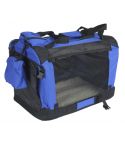YES4PETS XXL Foldable Soft Dog Cat Puppy Crate Carrier With Curtain-Blue