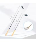 YES4PETS  2 X Pet Cat Toys Retractable Feathers Teaser Cat Stick Interactive Play