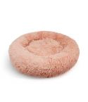 Pet Dog Bedding Warm Plush Round Comfortable Nest Comfy Sleep kennel Pink M 70cm