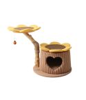 CMISSTREE Heart Shaped Cat House With Sunflower Cat Tree