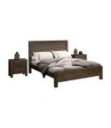 4 Pieces Bedroom Suite in Solid Wood Veneered Acacia Construction Timber Slat Queen Size Chocolate Colour Bed, Bedside Table & Tallboy