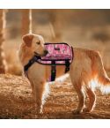 Ondoing Dog Backpack Harness Pet Carrier Saddle Bag Reflective Adjustable Outdoor Hiking-XL-Camo Pink