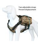 Ondoing Dog Backpack Harness Pet Carrier Saddle Bag Reflective Adjustable Outdoor Hiking-L-Camo Green