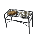 Dual Elevated Raised Pet Dog Puppy Feeder Bowl Stainless Steel Food Water Stand