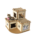 Cat Cardboard House Tree Tower Condo Scratcher Pet Post Pad Mat Furniture