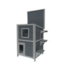 Cat House Weatherproof 2-Story Indoor Outdoor Wooden Shelter Bitumen Roof