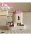 Pink Automatic Pet Feeder and Water Dispenser - Smart Dog Bowl & Cat Feeder, Universal Pet Feeding Station, Electric Pet Water Fountain