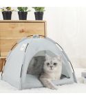 M Pewter Gray Foldable Breathable Summer Pet Tent with Cooling Mat - Portable Outdoor and Indoor Pet Shelter