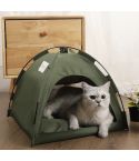 L Green Foldable Breathable Summer Pet Tent with Cooling Mat - Portable Outdoor and Indoor Pet Shelter