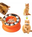 Orange Interactive Slow Feeder Cat Bowl - 15° Tilt Design, Puzzle Feeder for Healthy Eating