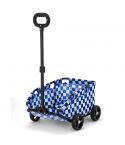 Blue Foldable Pet Travel Wagon for Small Dogs - Lightweight and Portable